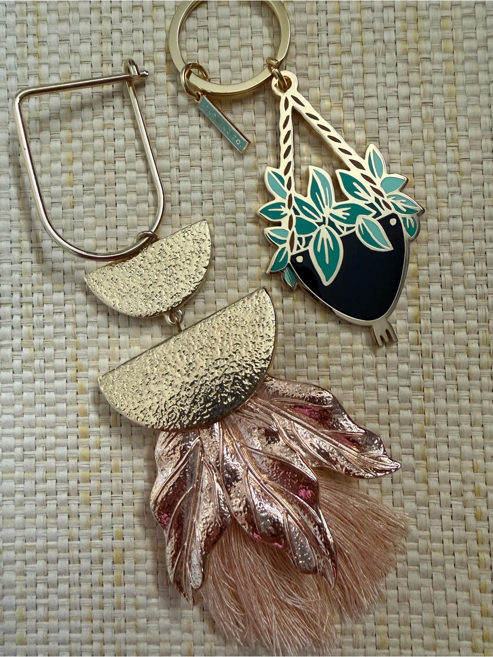 Set of Leafy keychains / bag charms